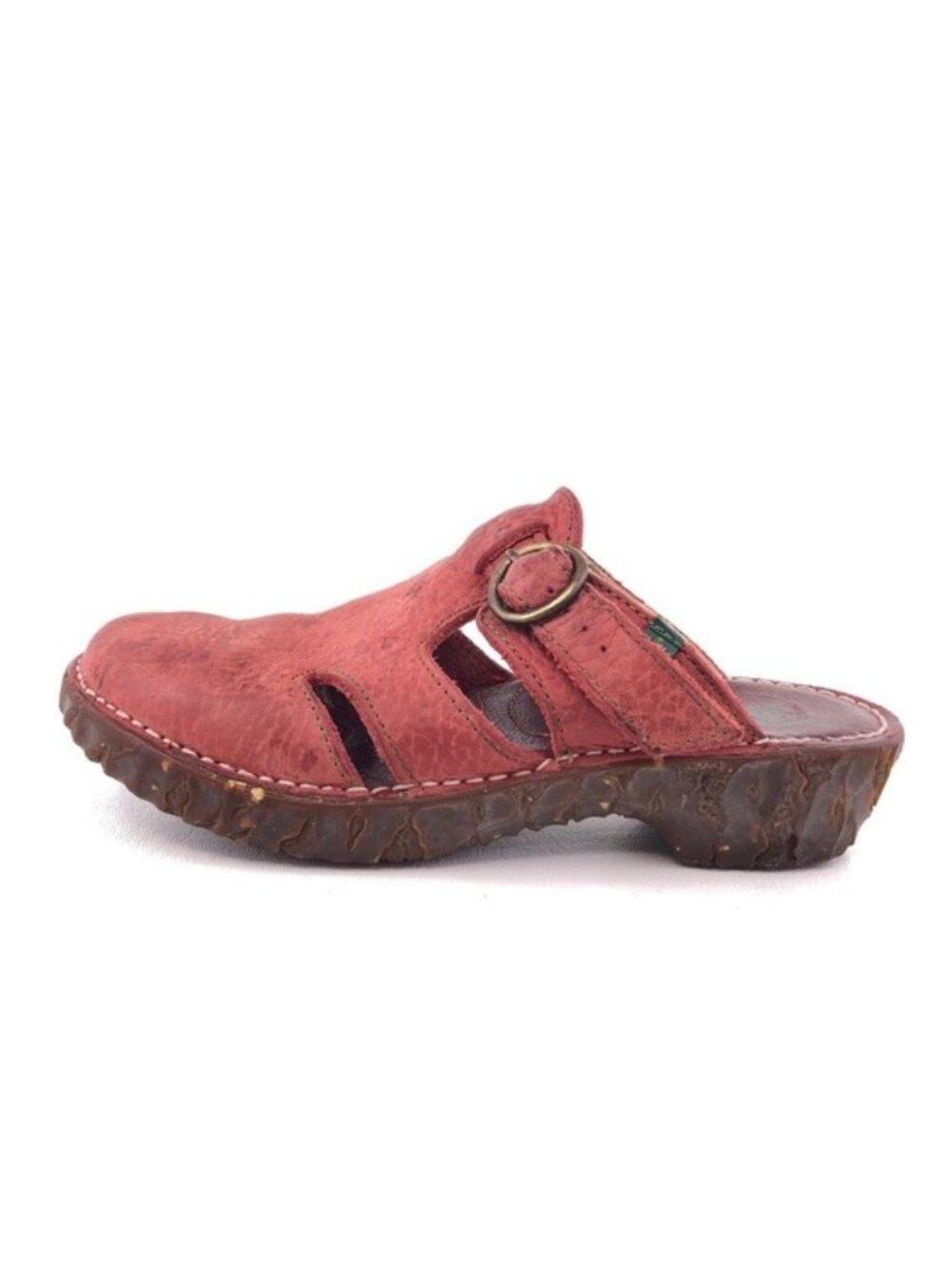 El Naturalista Yggdrasil 164 Red Leather Slip on Clogs EUR 36